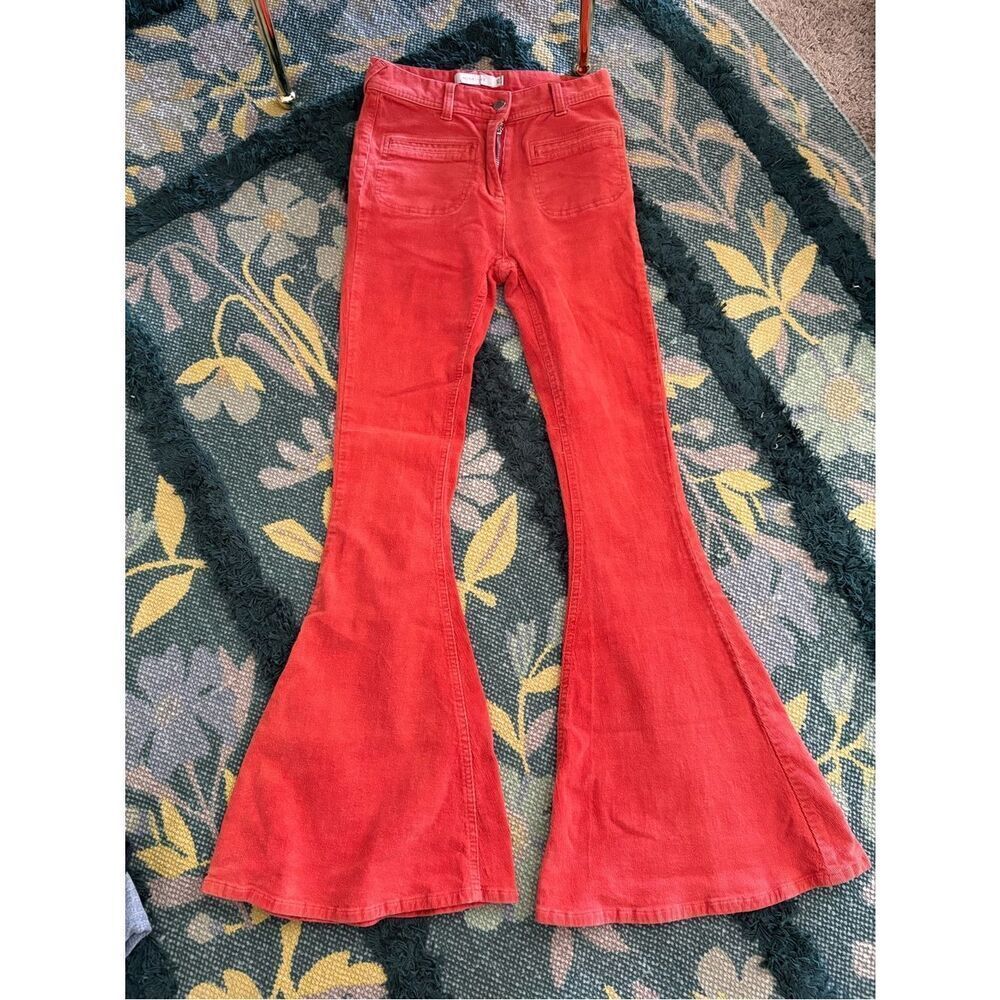 MINKPINK Corduroy Burnt Orange Flare Pants Women’s XS Mink Pink